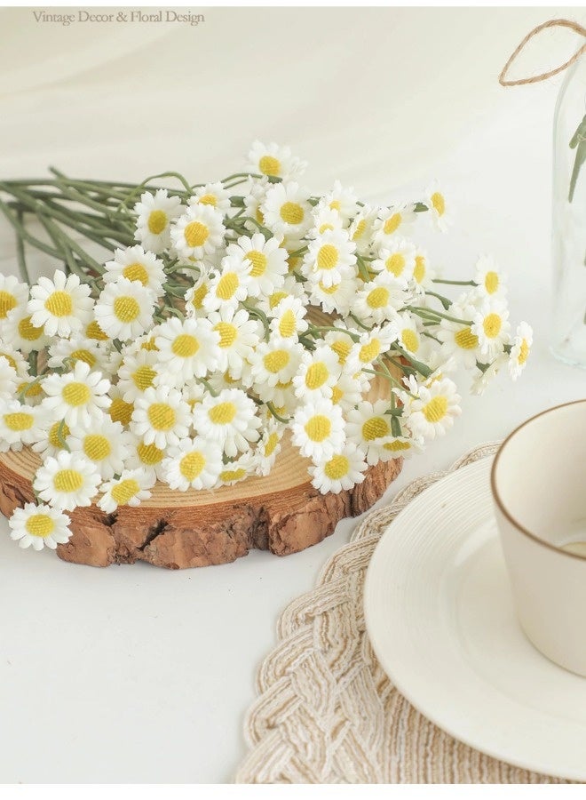 ShebSheb 6Pcs Ivory Small Artificial Flowers Faux Silk Daisies Fake Wildflowers with Stems for DIY White Wedding Bouquets Floral Arrangements Party Decor Centerpieces Decorations (Vase Not Included) - Image 5